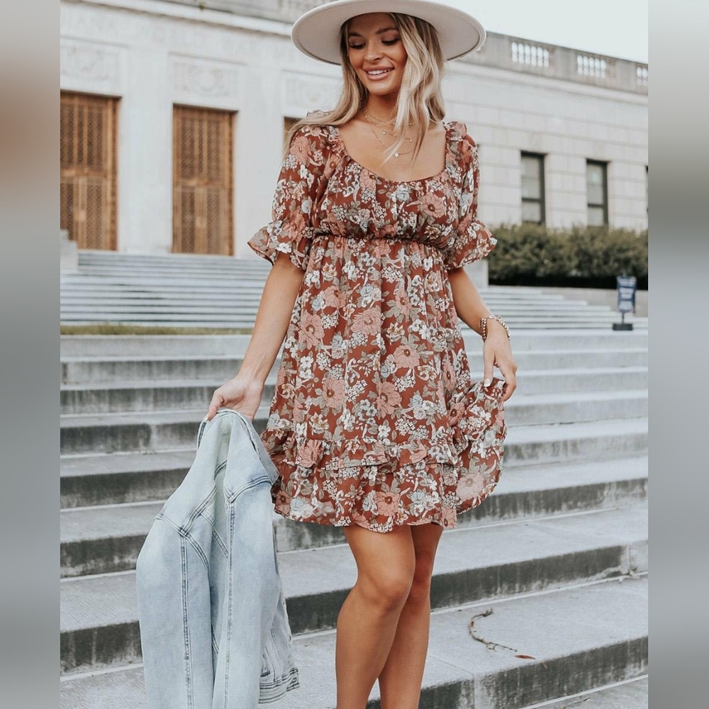 Altered State Autumn Floral Mini Dress